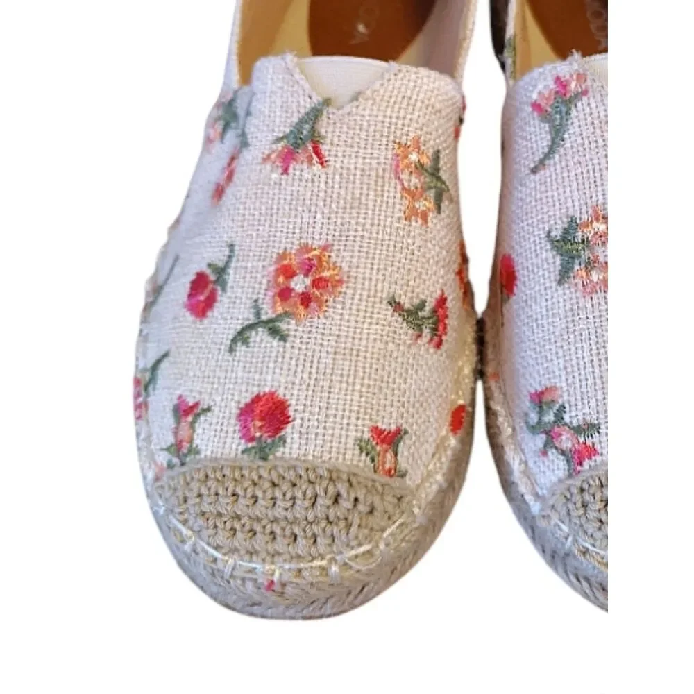 Top Moda Chaya Woven Pink Floral Slip On Espadrilles‎ Shoes SZ 7.5 NWOT